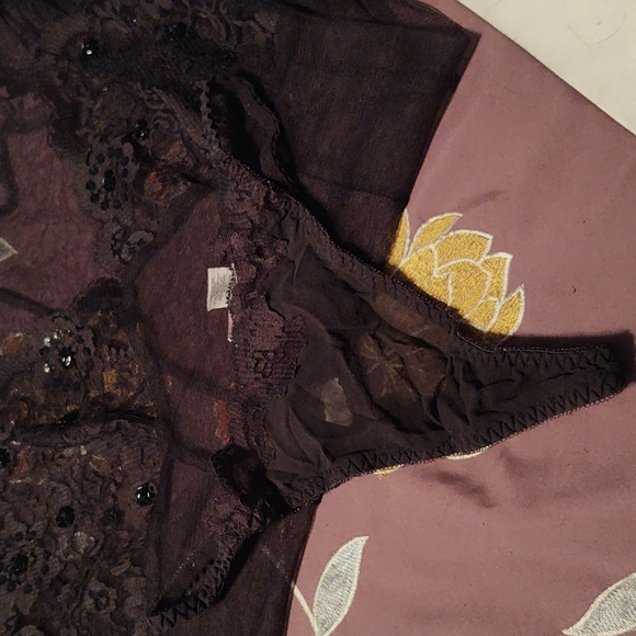 Victoria's Secret Black Mesh Sequin Embellished Set S - Picture 12 of 13